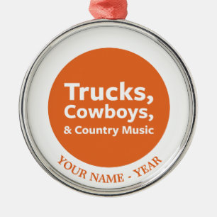 Vrachtwagens, cowboys en country Music Metalen Ornament