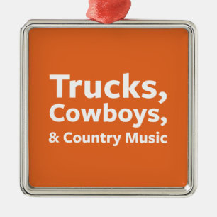 Vrachtwagens, cowboys en country Music Metalen Ornament