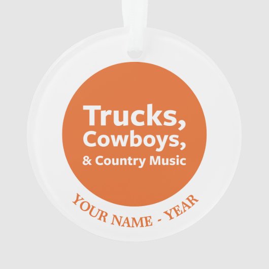 Vrachtwagens, cowboys en country Music Ornament (achterkant)