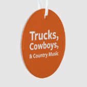 Vrachtwagens, cowboys en country Music Ornament (voorkant)