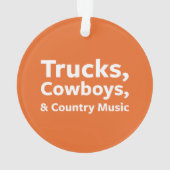 Vrachtwagens, cowboys en country Music Ornament (achterkant)