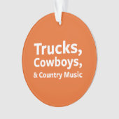 Vrachtwagens, cowboys en country Music Ornament (voorkant)