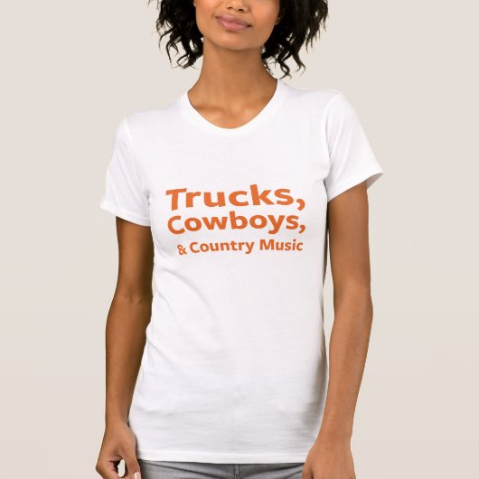 Vrachtwagens, cowboys en country Music T-shirt (Voorkant)