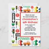 Vrachtwagens en auto's - uitnodiging van afgelopen (Voorkant)