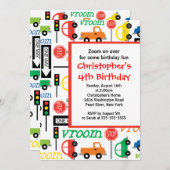 Vrachtwagens en auto's - uitnodiging van afgelopen (Voorkant / Achterkant)