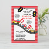 Vrachtwagens en auto's - uitnodiging van afgelopen (Staand voorkant)