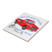 Vrachtwagens en landmuziek tegeltje (Zijkant)