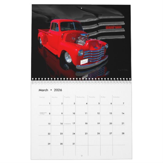 Vrachtwagens en wagens kalender (Mar 2026)