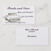 Vrachtwagens, Visitekaartjes voor personenauto's (Voorkant / Achterkant)