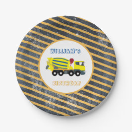 Vrachtwagens voor de bouw van betonstaal papieren bordje