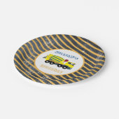 Vrachtwagens voor de bouw van betonstaal papieren bordje (Gekanteld)