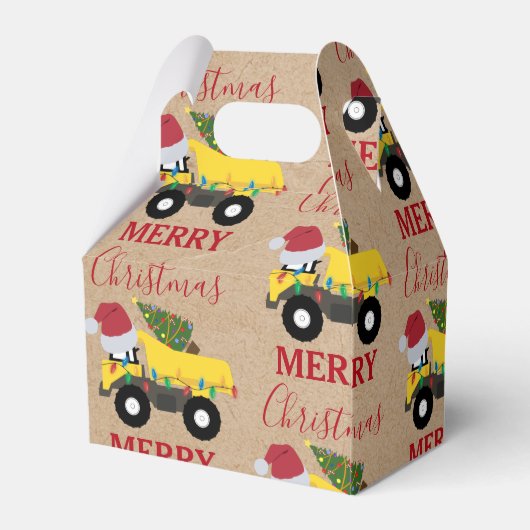 Vrachtwagens voor de bouw van kerst bedankdoosjes (Achterkant)