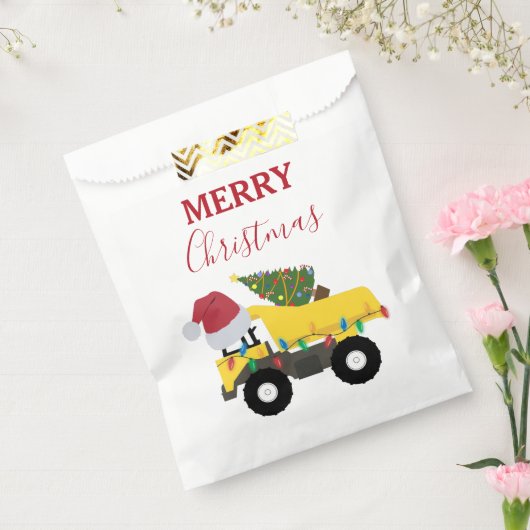 Vrachtwagens voor de bouw van kerst bedankzakje (Gezegeld)