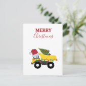 Vrachtwagens voor de bouw van kerst feestdagenkaart (Staand voorkant)