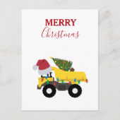 Vrachtwagens voor de bouw van kerst feestdagenkaart (Voorkant)