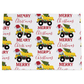 Vrachtwagens voor de bouw van kerst groot cadeauzakje (Voorkant)