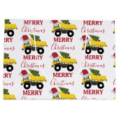 Vrachtwagens voor de bouw van kerst groot cadeauzakje (Achterkant)