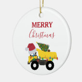 Vrachtwagens voor de bouw van kerst keramisch ornament (Links)