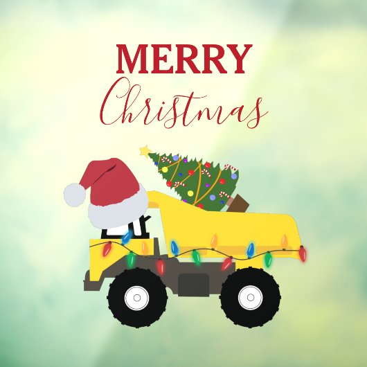 Vrachtwagens voor de bouw van kerst raamsticker (Vel 3)