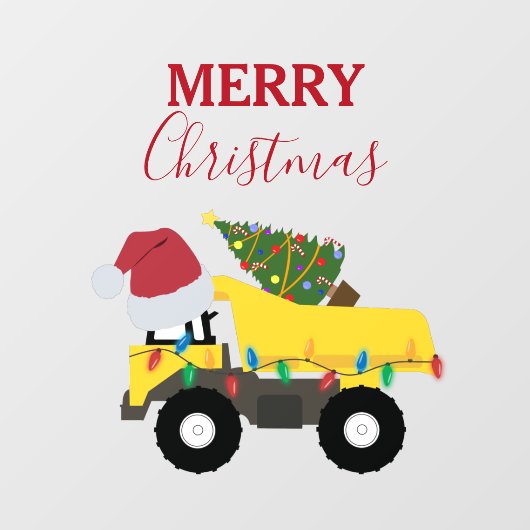 Vrachtwagens voor de bouw van kerst raamsticker (Vel)