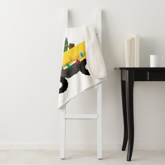 Vrachtwagens voor de bouw van kerst sherpa deken (In situ)