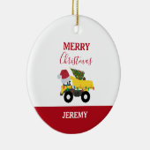 Vrachtwagens voor de bouw van kerst - Vrachtwagen Keramisch Ornament (Rechts)