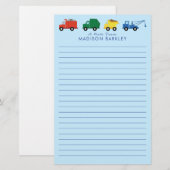 Vrachtwagens voor de bouw van kippen Kind Briefpapier (Voorkant / Achterkant)