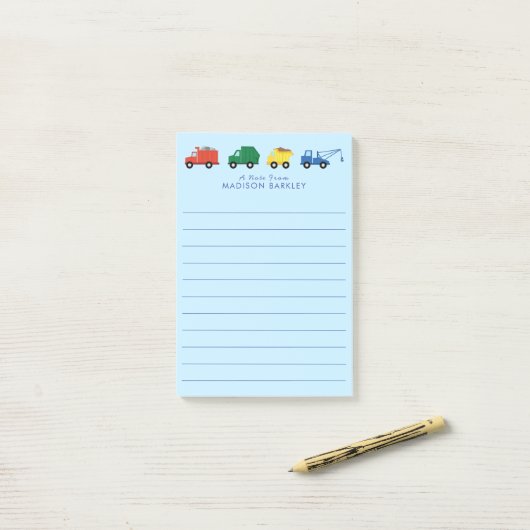 Vrachtwagens voor de bouw van kippen Kind Post-it® Notes (Op bureau)