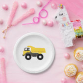 Vrachtwagens voor de bouw van pompwagens papieren bordje (Feest)