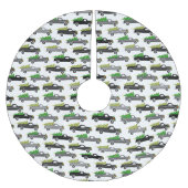 Vrachtwagens voor kerstophaling met kerstkaarten kerstboom rok (Voorkant)