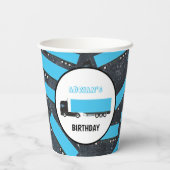 Vrachtwagens voor opleggers en vrachtwagens van op papieren bekers (Achterkant)