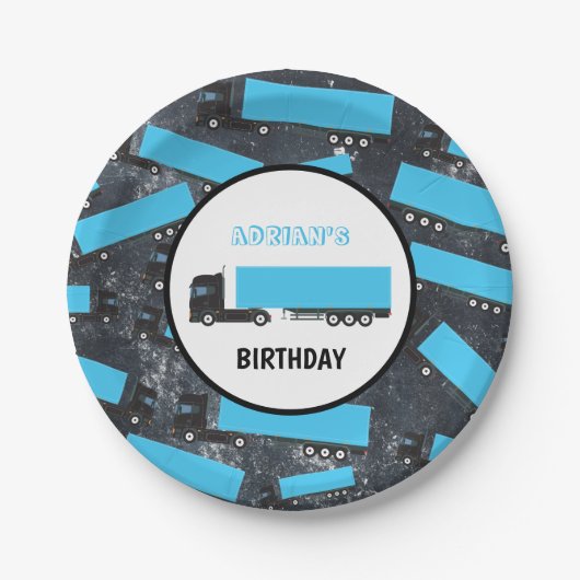 Vrachtwagens voor opleggers en vrachtwagens van op papieren bordje (Voorkant)