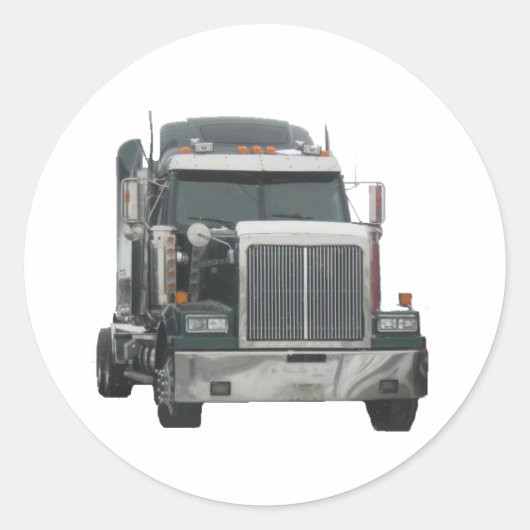 Vrachtwagentractor Ronde Sticker (Voorkant)