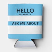 Vragen Hallo naam evenement met elke kleur Blikjeskoeler (Voorkant)