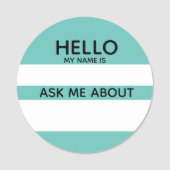 Vragen Hallo naam evenement met elke kleur Naamplaatje (Voorkant)