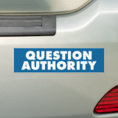 Vragenautoriteit - Blauw B Bumpersticker (Op auto)