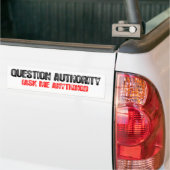 Vragenautoriteit Bumpersticker (Op Truck)