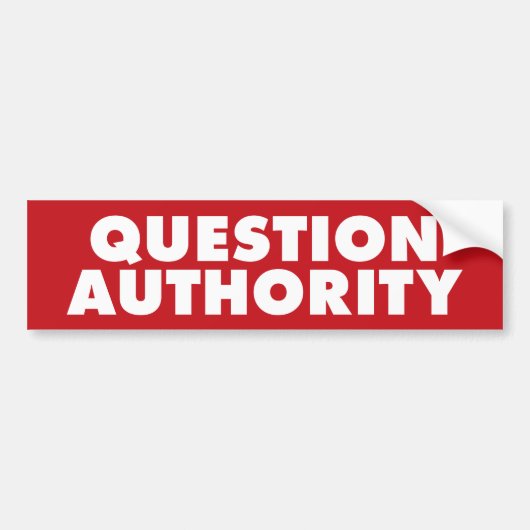 Vragenautoriteit - Rood B Bumpersticker (Voorkant)