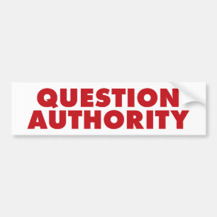 Vragenautoriteit - Rood Bumpersticker