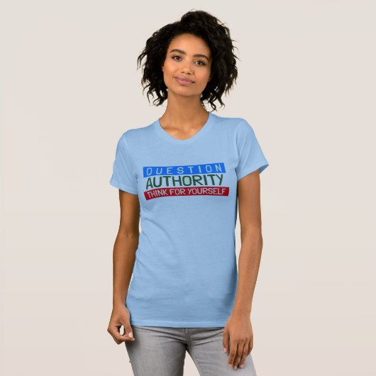 Vragenautoriteit T-shirt (Voorkant volledig)