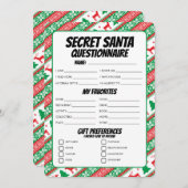 Vragenlijst voor Kerstman Cadeau Feestdagenkaart (Voorkant / Achterkant)