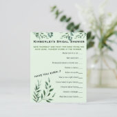 Vragenlijsten voor Baby shower (Staand voorkant)