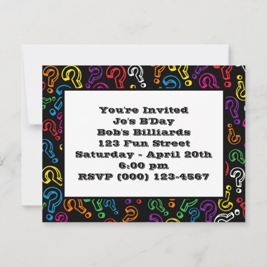 Vragenmerken Kaart (Achterkant)