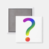 Vragenmerkteken regenboog magneet (Voorkant / Achterkant)