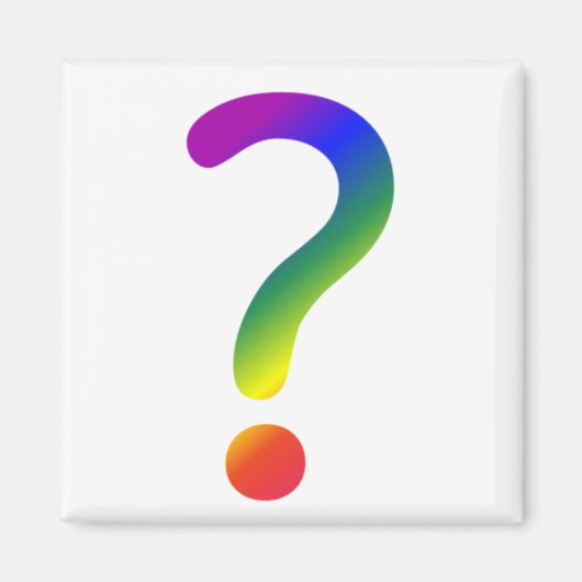 Vragenmerkteken regenboog magneet (Voorkant)