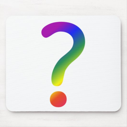 Vragenmerkteken regenboog muismat (Voorkant)