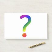 Vragenmerkteken regenboog na de opmerking post-it® notes (Op bureau)