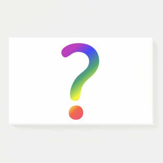Vragenmerkteken regenboog na de opmerking post-it® notes (Voorkant)