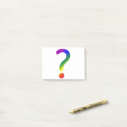 Vragenmerkteken regenboog post-it® notes (Op bureau)