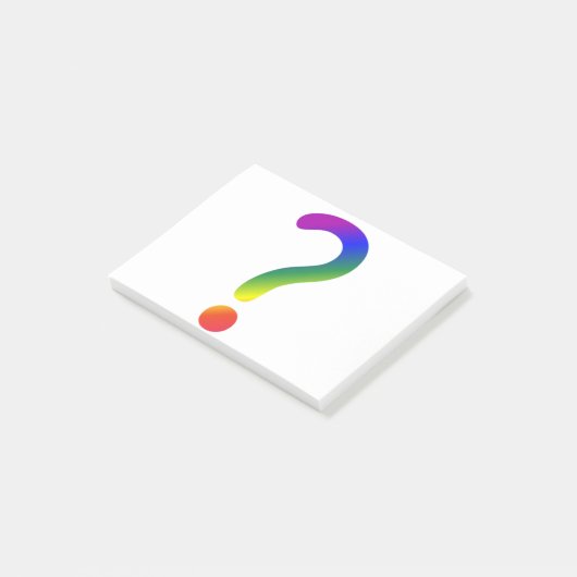 Vragenmerkteken regenboog post-it® notes (Schuin)